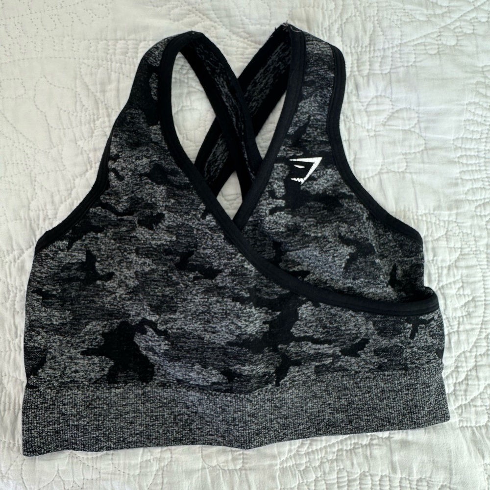 COPY - Camo Gymshark Cross back Sports Bra